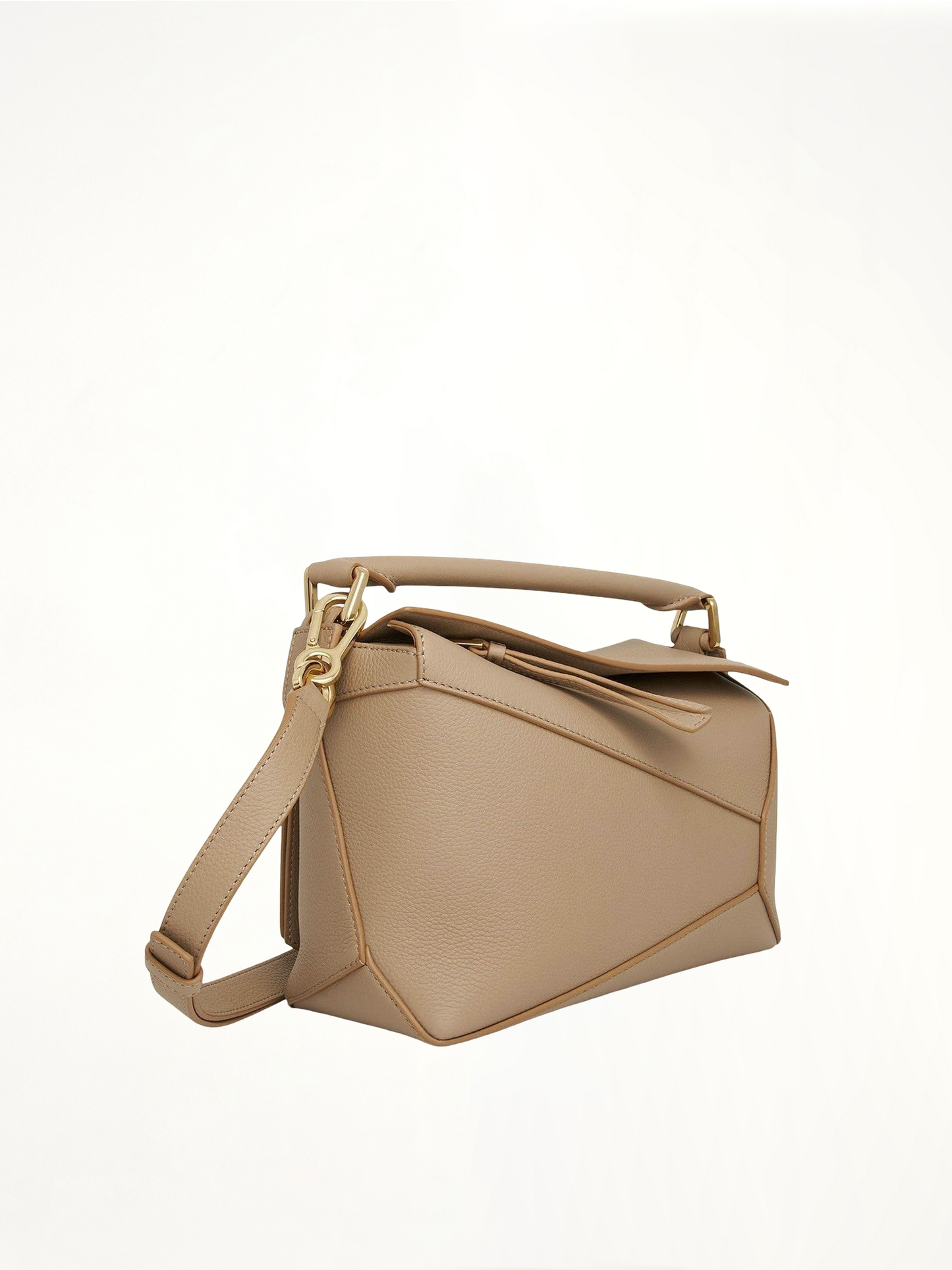 Small Puzzle Edge Bag in Soft Grained Calf in Sand