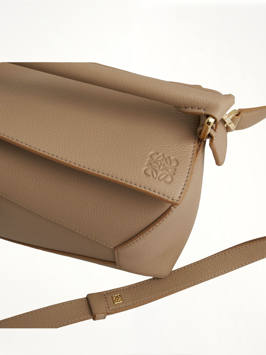 Small Puzzle Edge Bag in Soft Grained Calf in Sand