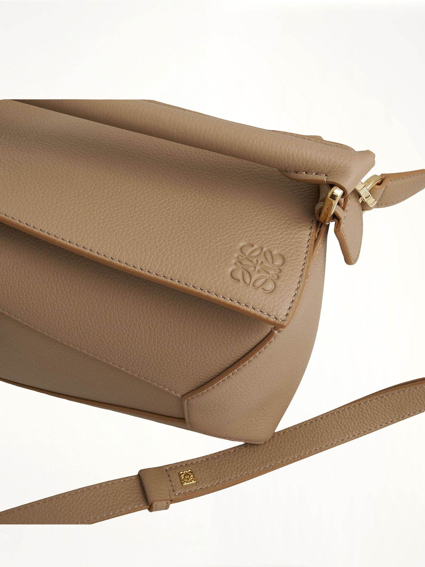 Small Puzzle Edge Bag in Soft Grained Calf in Sand