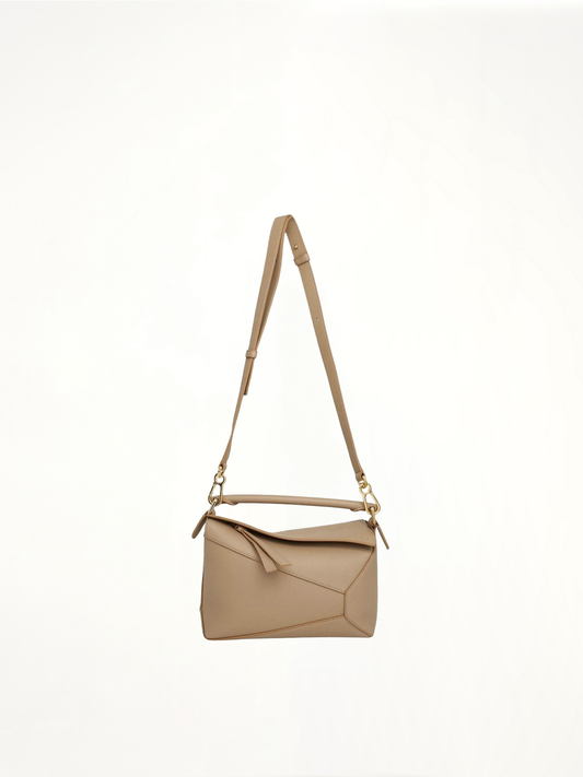 Small Puzzle Edge Bag in Soft Grained Calf in Sand