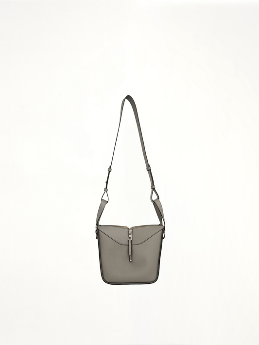 Compact Hammock Bag in Soft Grained Calfskin in Pearl Grey