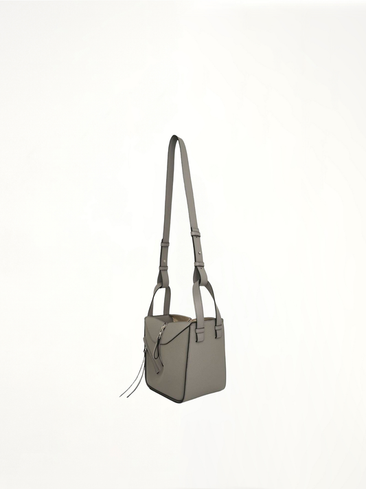 Compact Hammock Bag in Soft Grained Calfskin in Pearl Grey