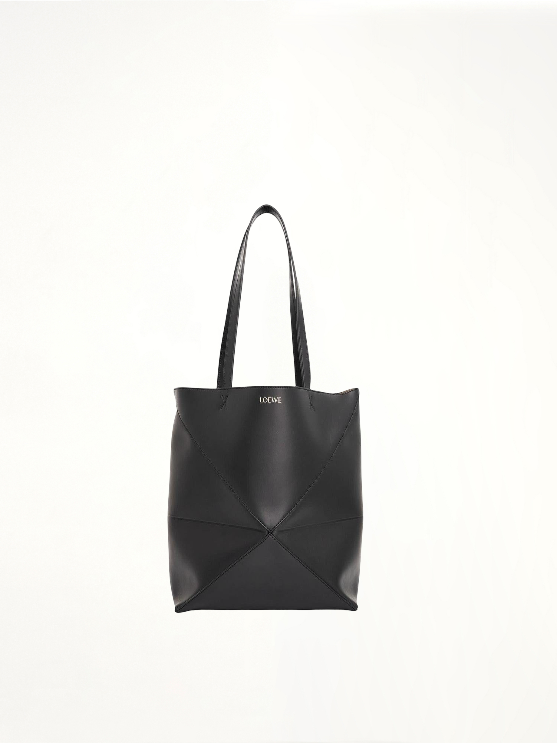 Medium Puzzle Fold Tote Bag in Black
