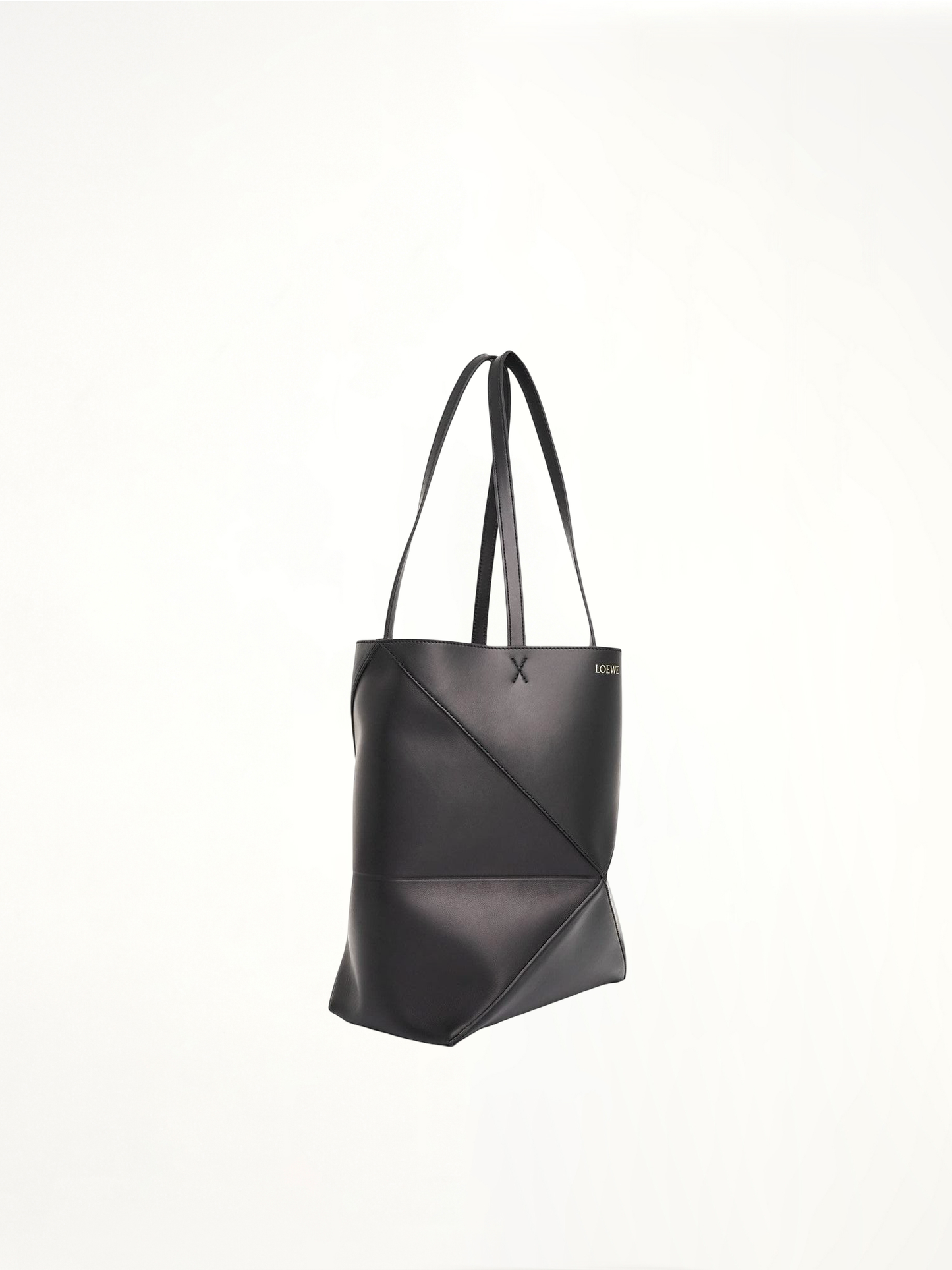 Medium Puzzle Fold Tote Bag in Black