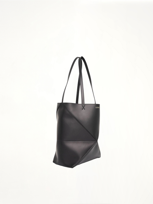 Medium Puzzle Fold Tote Bag in Black