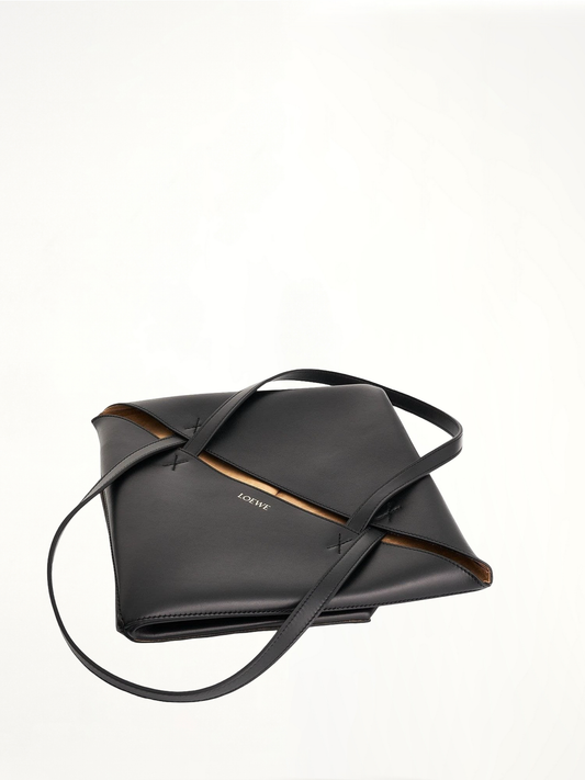 Medium Puzzle Fold Tote Bag in Black
