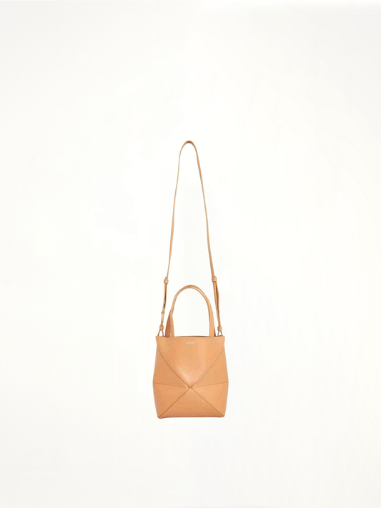 Mini Puzzle Fold Tote Bag in Calfskin in Warm Desert