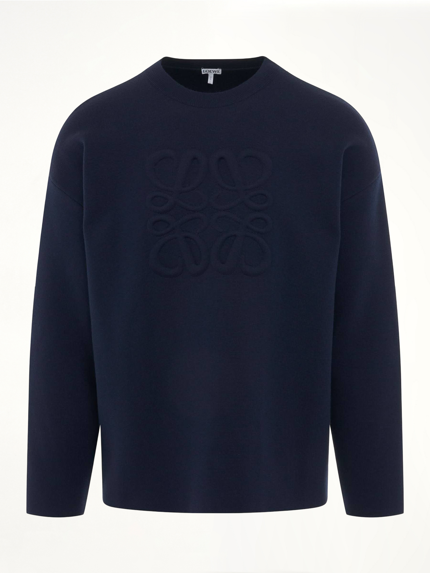 Debossed Anagram Sweater in Navy Blue