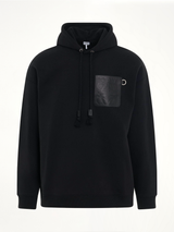 Anagram Patch Pocket Hoodie in Black