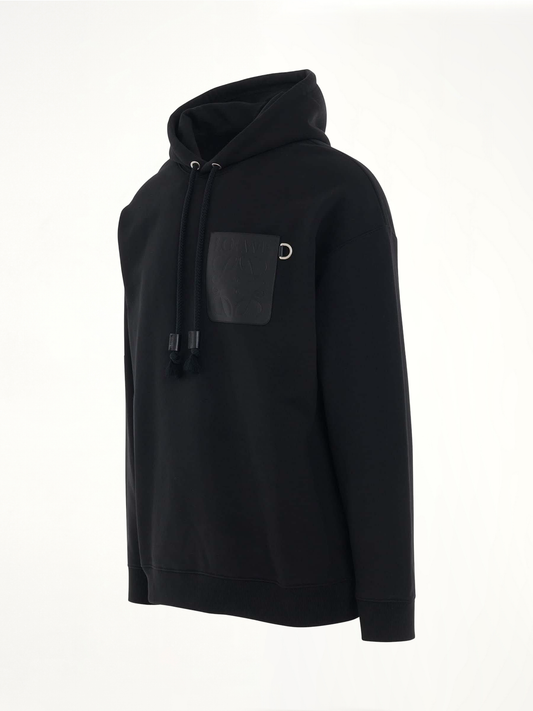 Anagram Patch Pocket Hoodie in Black