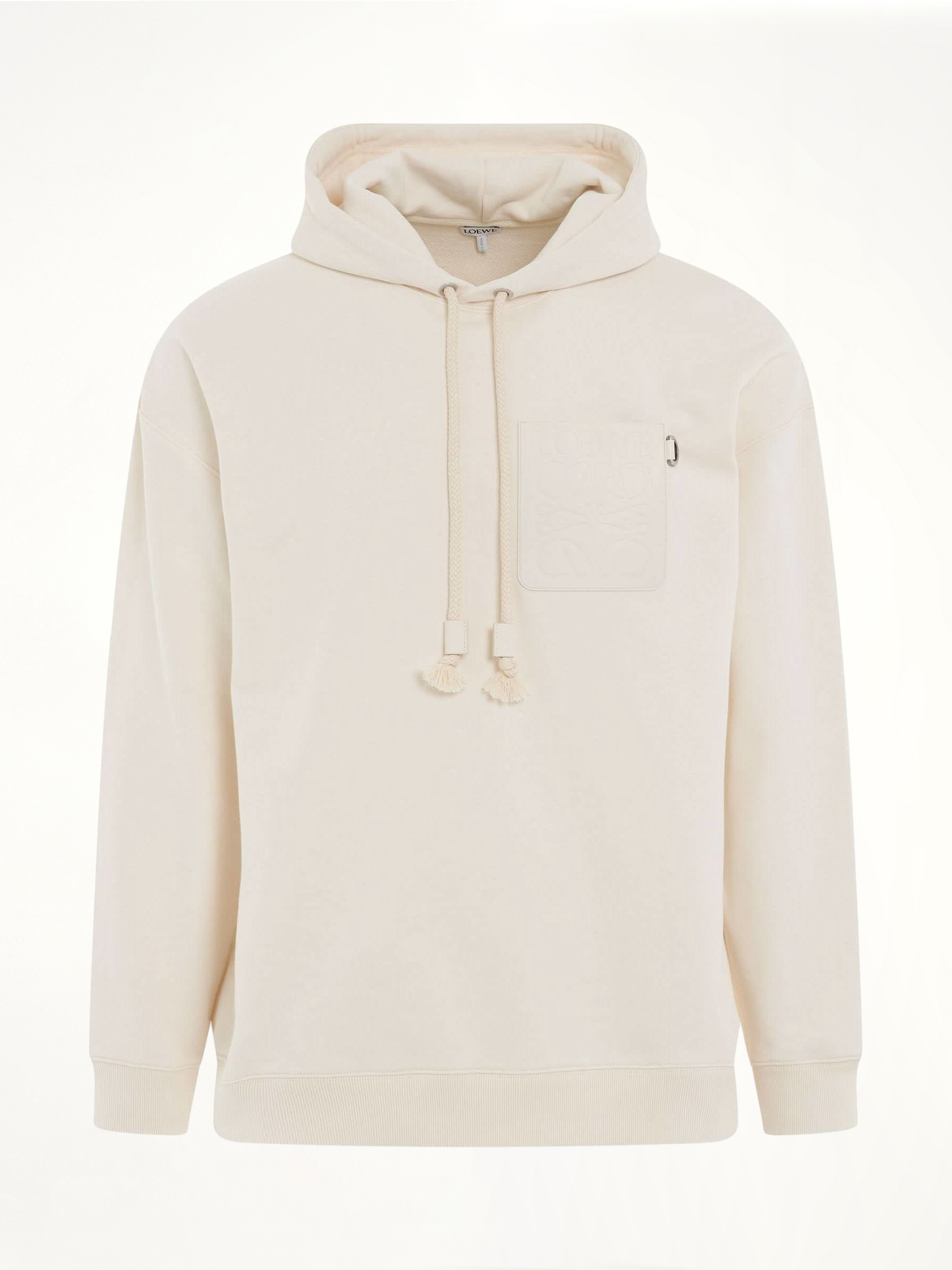 Anagram Patch Pocket Hoodie in White Ash