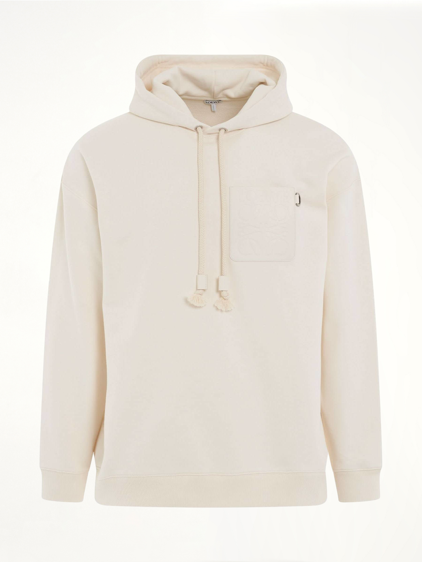 Anagram Patch Pocket Hoodie in White Ash