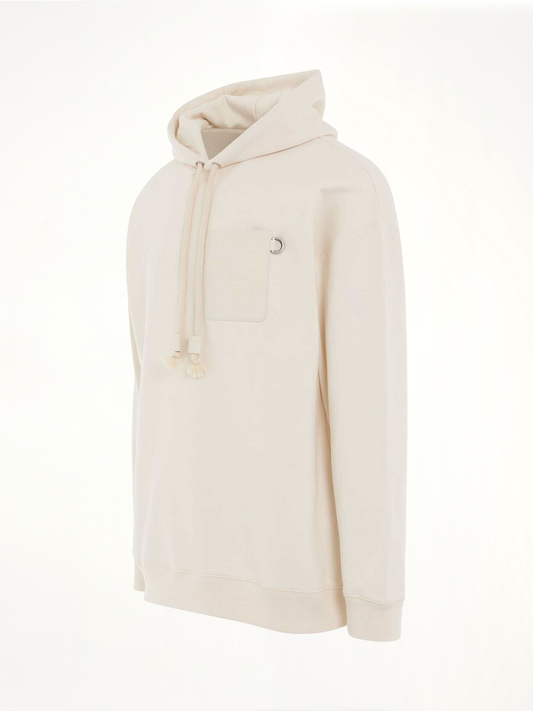 Anagram Patch Pocket Hoodie in White Ash