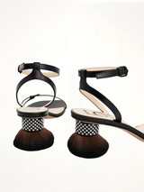 Petal Brush Heel Sandal in Black  | LOEWE