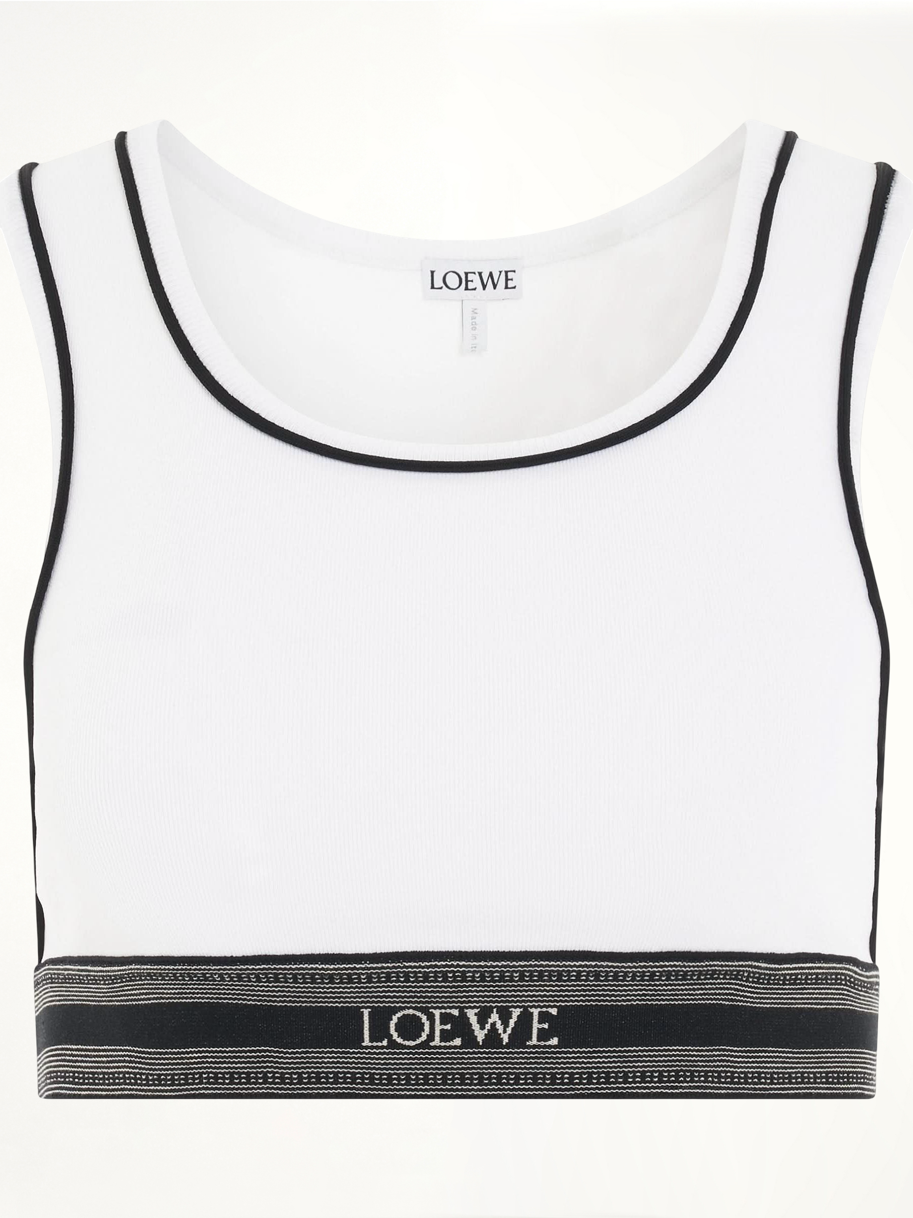 Logo Cropped Tank Top in White