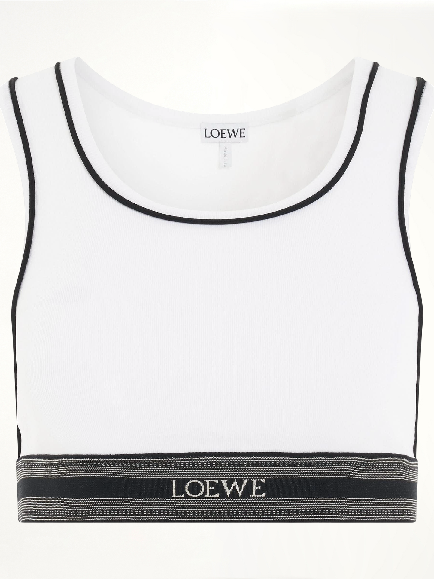 Logo Cropped Tank Top in White