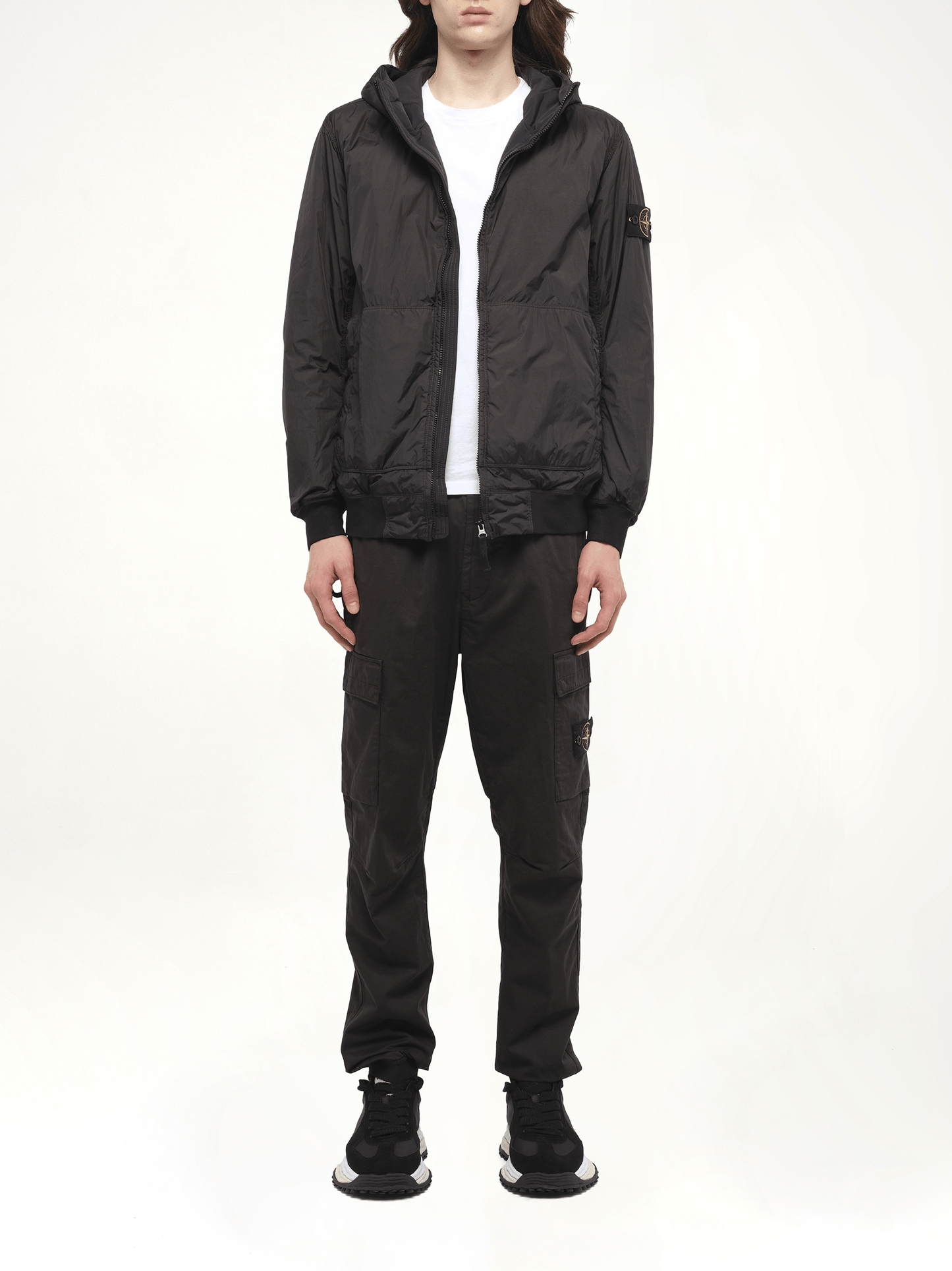 410001 Garment Dyed Crinkle Reps Jacket in Black