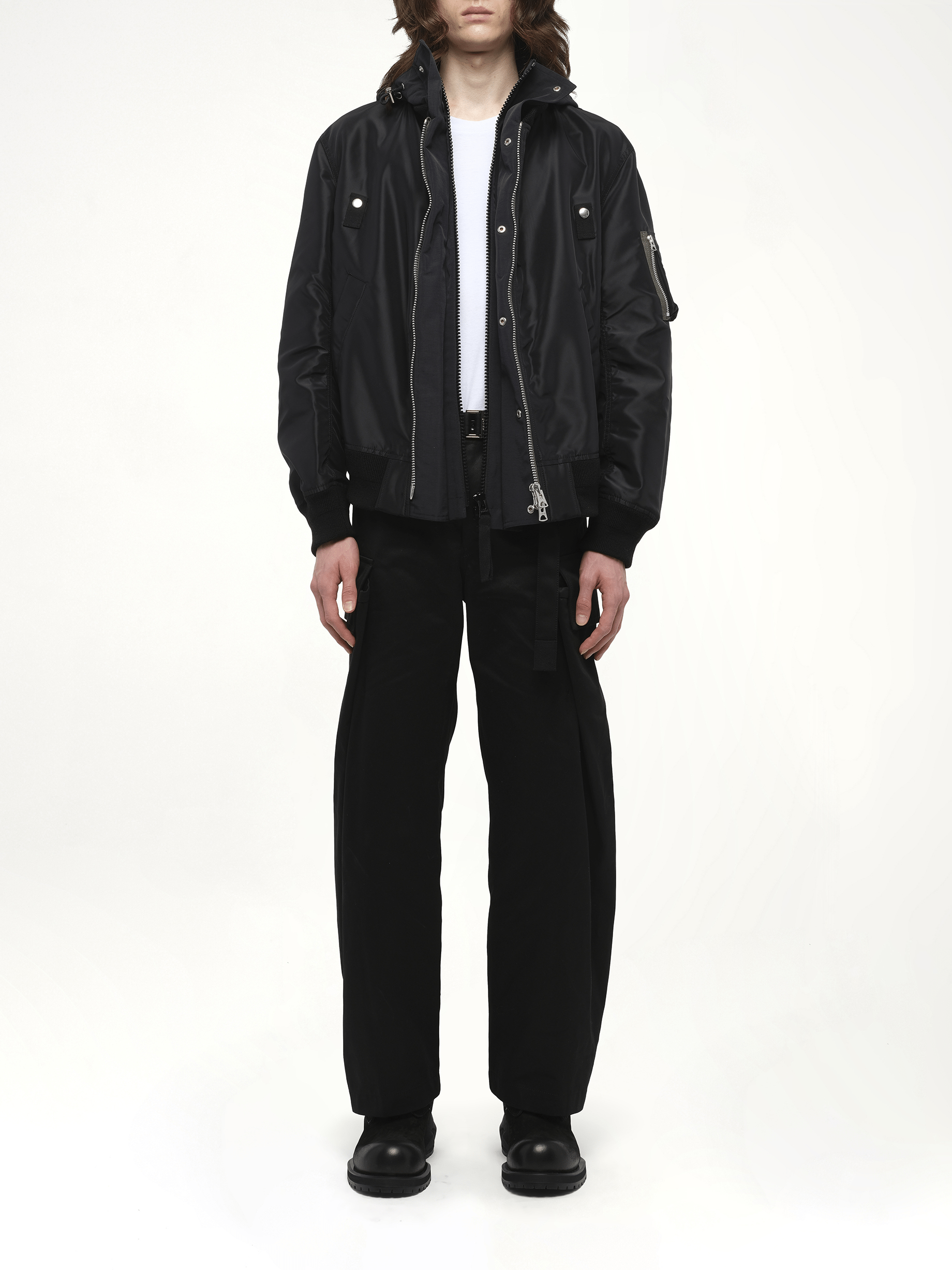 SACAI - Mens Nylon Twill x Grosgrain Blouson in Black SACAI - Mens Nylon Twill x Grosgrain Blouson in Black