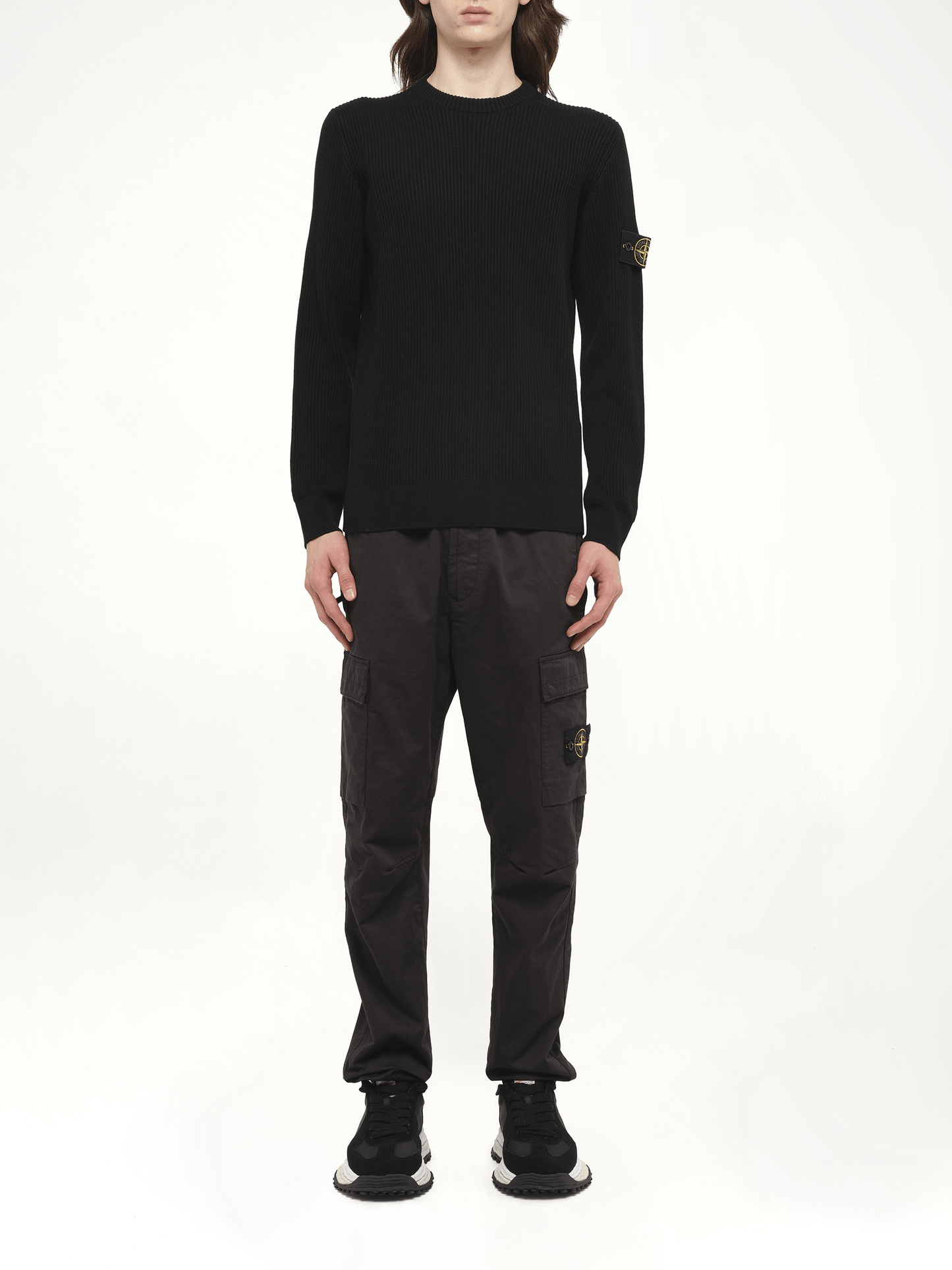 510005 Wool Crew Neck Sweater in Black