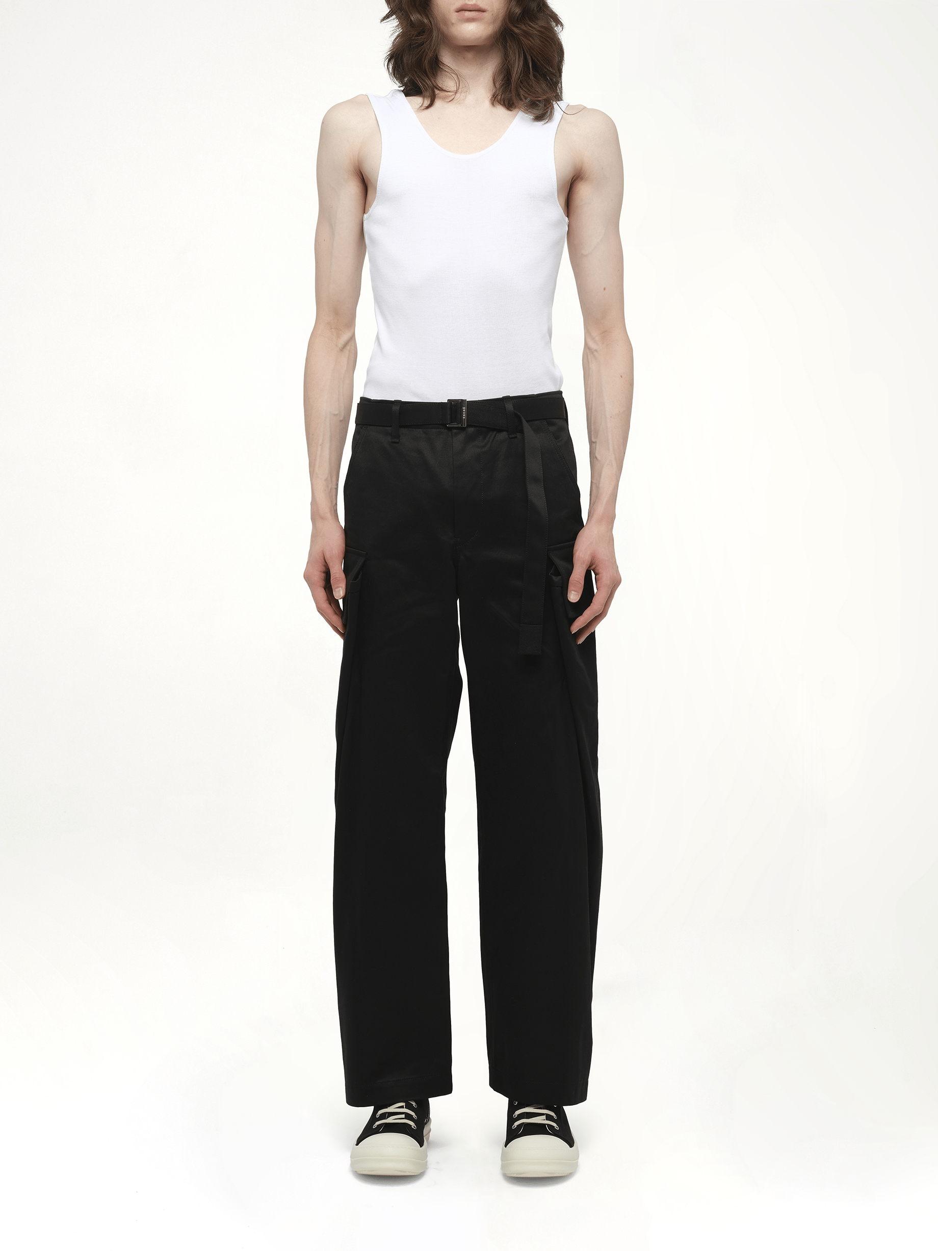 SACAI - Mens Cotton Chino Pants in Black |MARAIS SACAI - Mens Cotton Chino Pants in Black |MARAIS