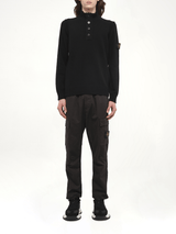 510004 Lambs Wool LS Polo in Black