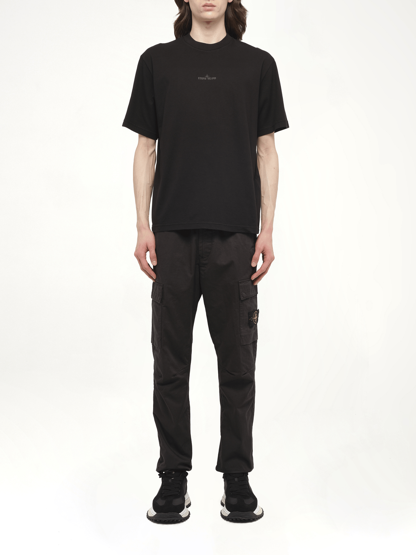 210003 Industrial Print S/S T-Shirt in Black