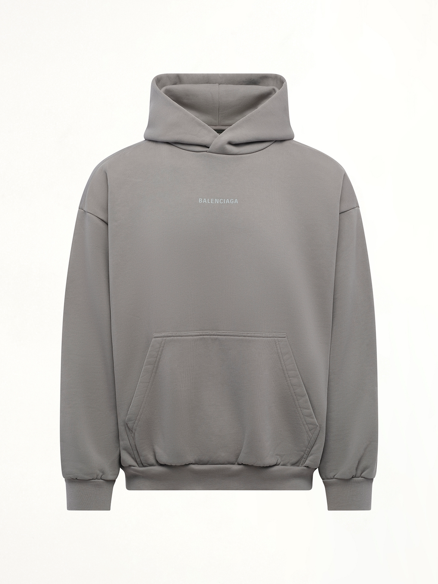 Balenciaga Back Logo Medium Fit Hoodie in Grey/Reflective