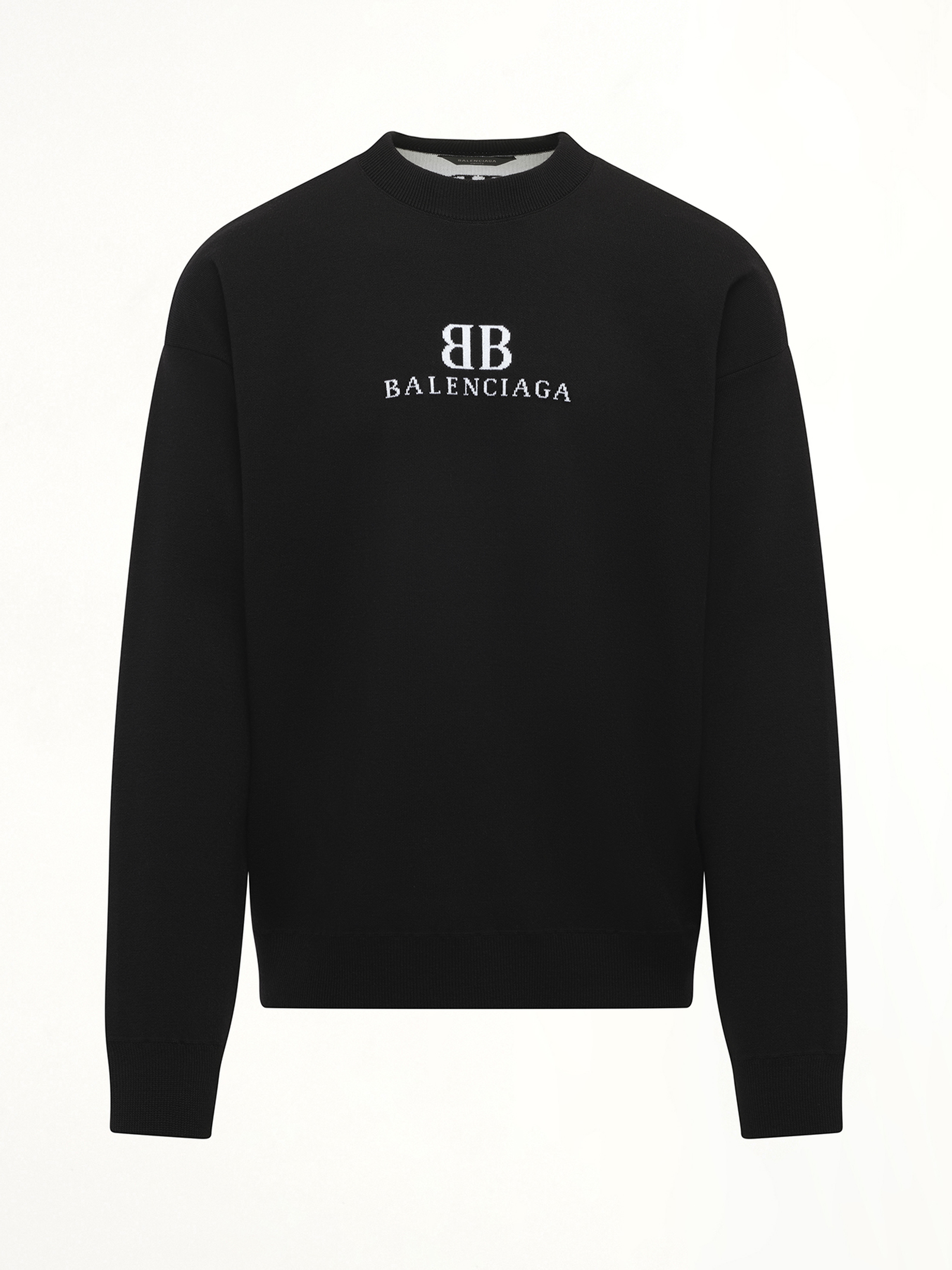 Balenciaga Crewneck Sweater in Black/White
