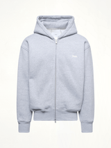 Rhude Classique Full-Zip Hoodie in Heather Gray
