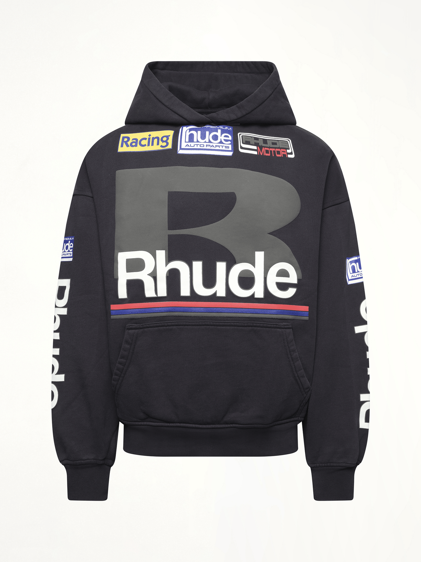 Rhude Petrol Patch Hoodie in Vintage Black