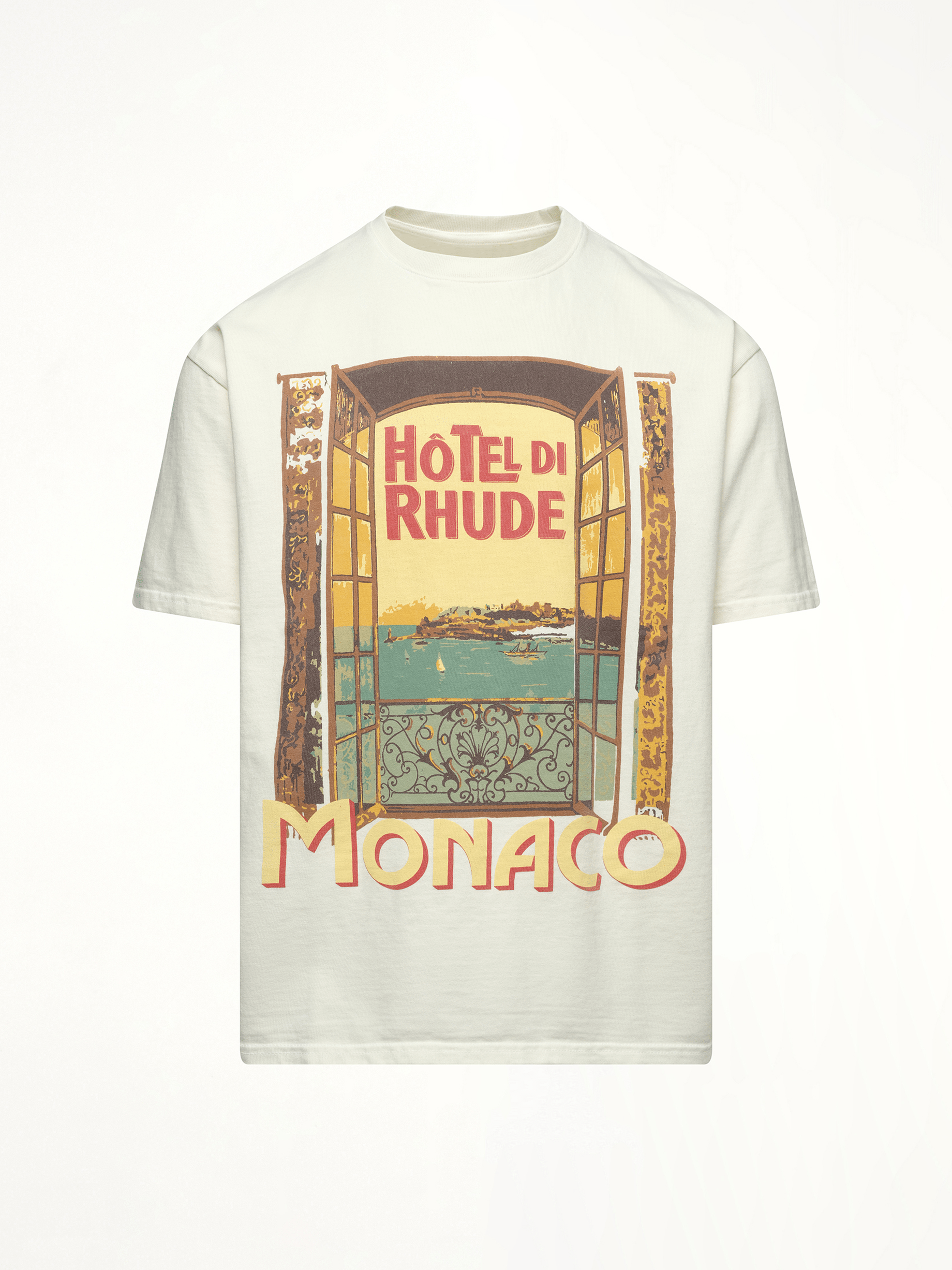 Rhude Hotel Di Monaco T-Shirt in Vintage White