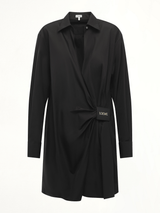 Loewe Draped Shirt Dress in Black