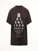 Balenciaga Eye-Test Oversized T-Shirt in Washed Black/White