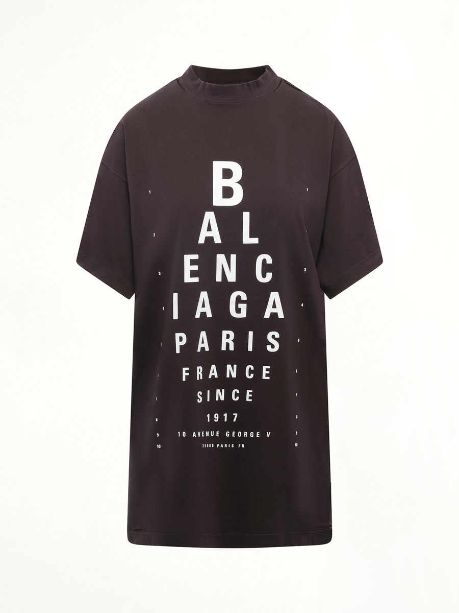 Balenciaga Eye-Test Oversized T-Shirt in Washed Black/White