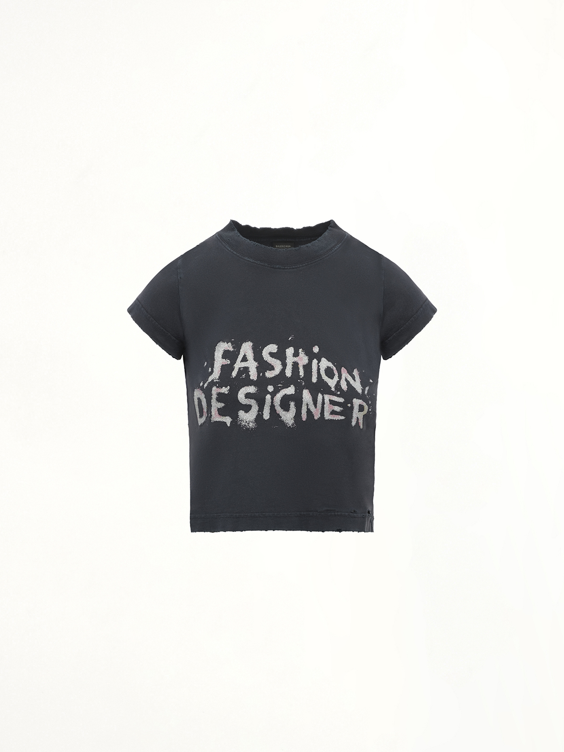 Balenciaga Shrunk T-Shirt in Faded Washed Black