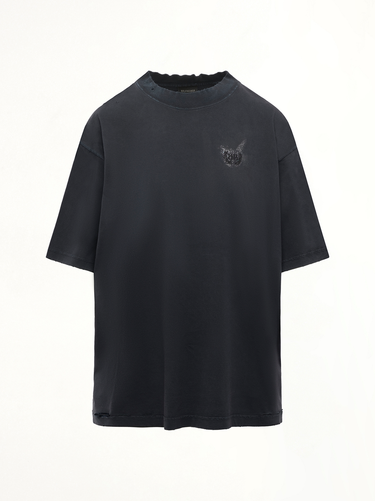 Balenciaga Nail Polish Medium Fit T-Shirt in Faded Washed Black
