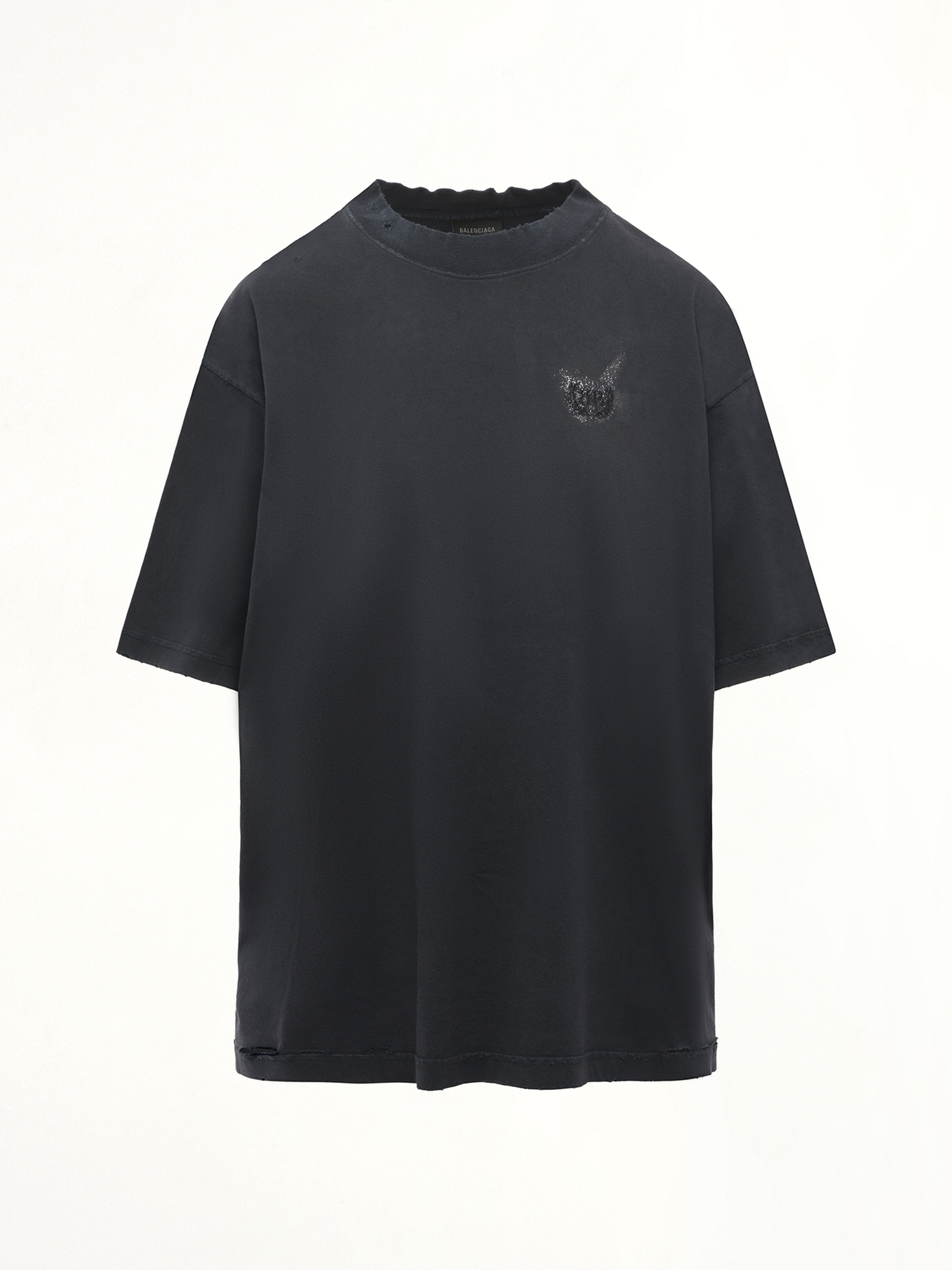 Balenciaga Nail Polish Medium Fit T-Shirt in Faded Washed Black