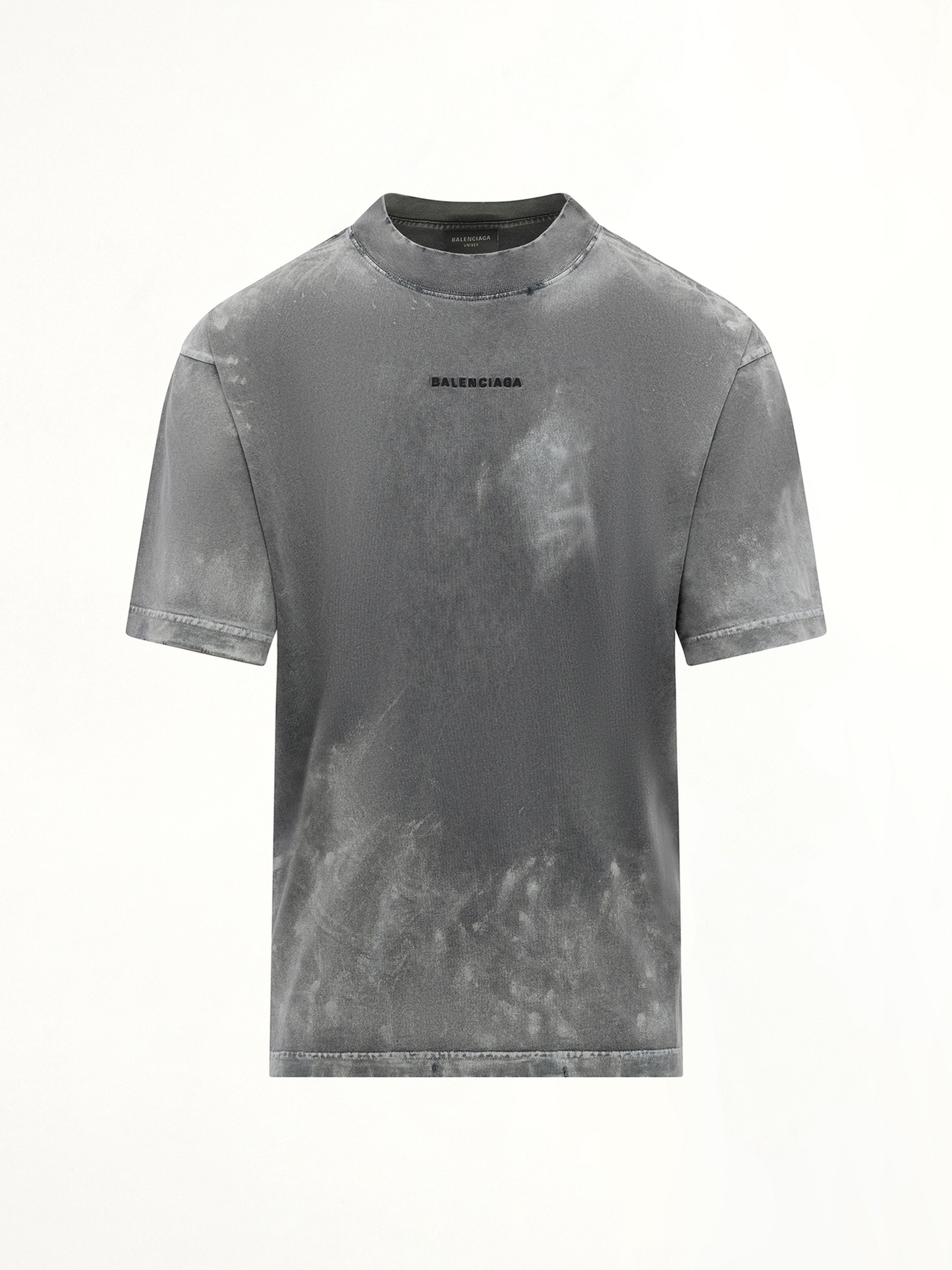 Balenciaga Back Logo Paint Medium Fit T-Shirt in Faded Washed Black