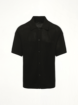 Amiri Crochet Mesh Shirt in Black