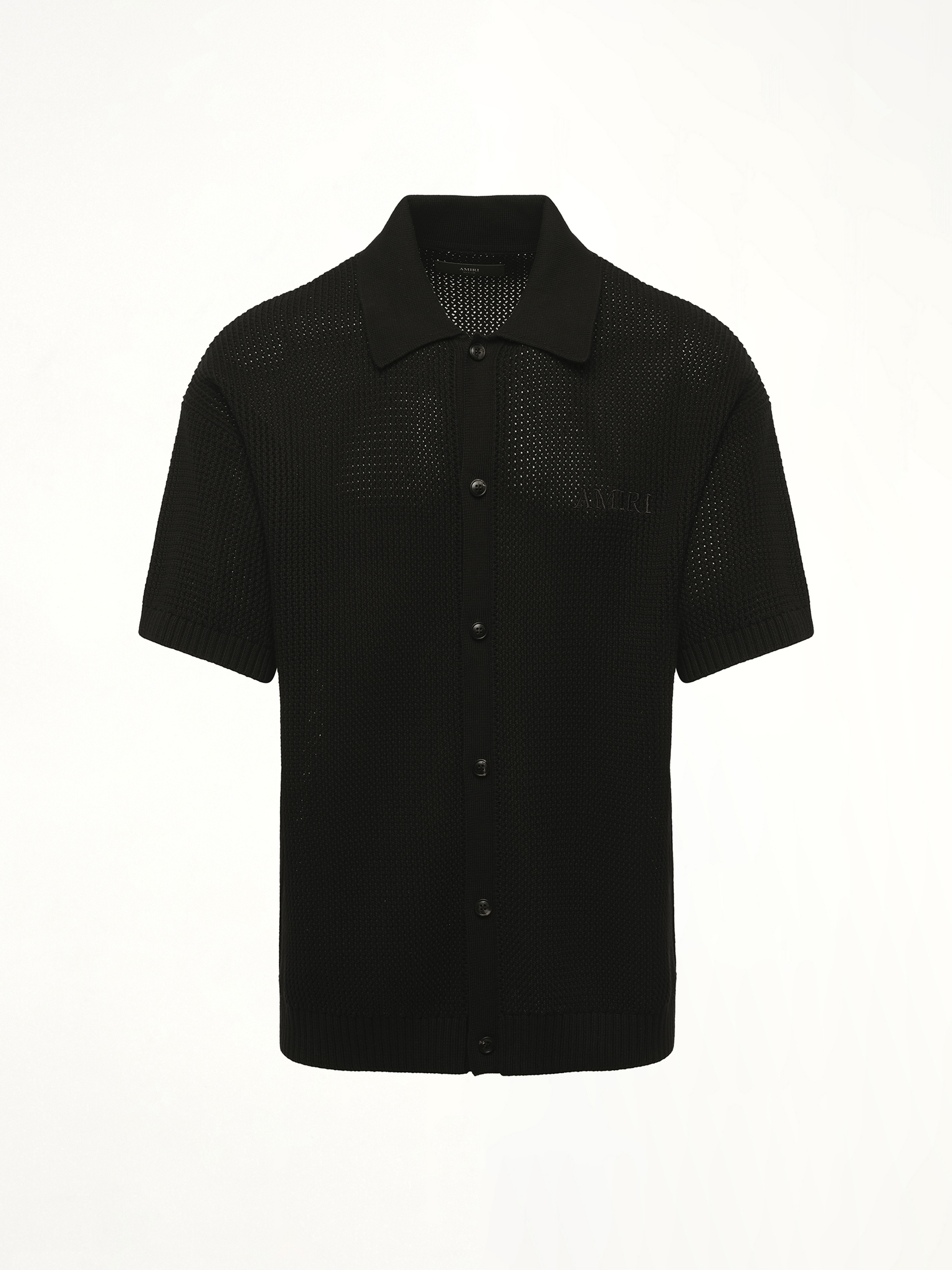 Amiri Crochet Mesh Shirt in Black
