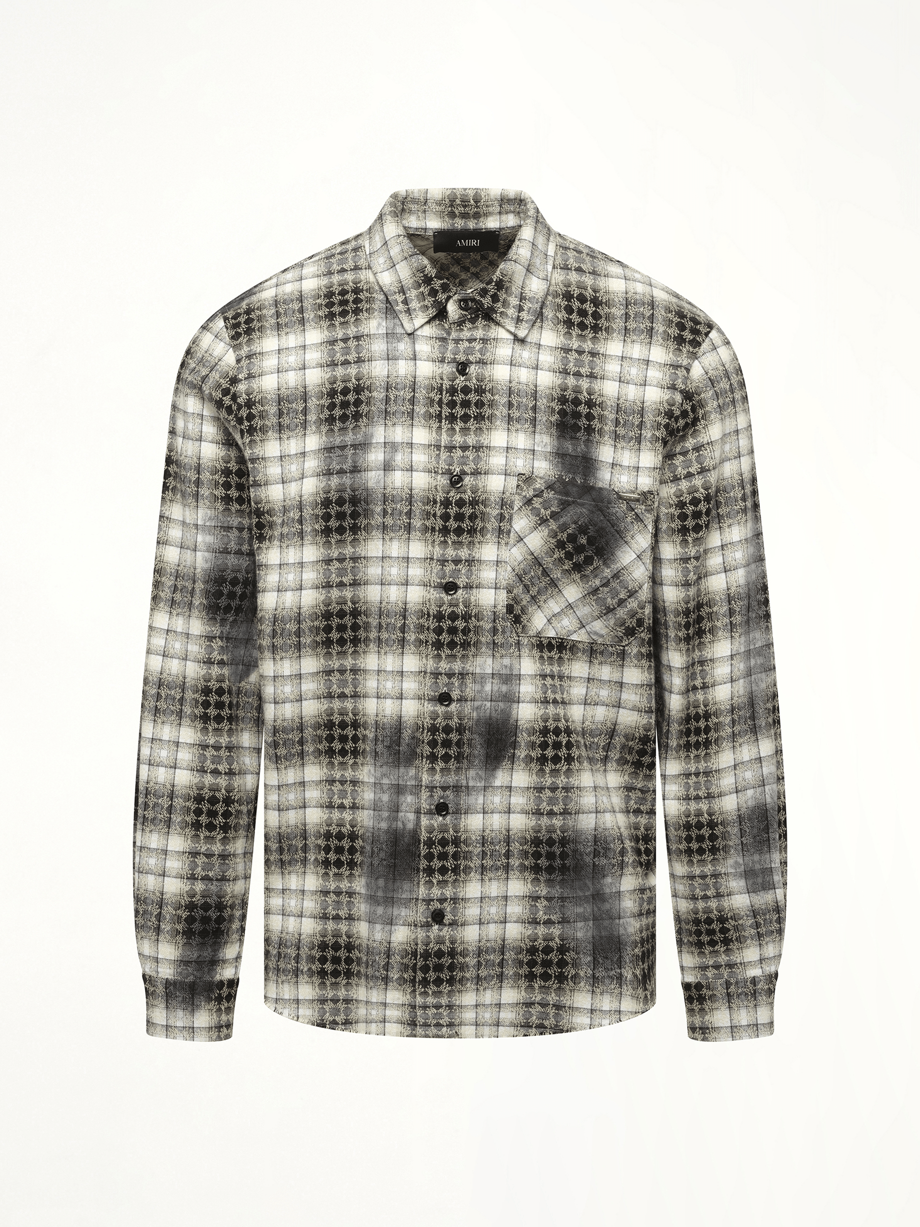 MA Quad Bleach Flannel Shirt in Black