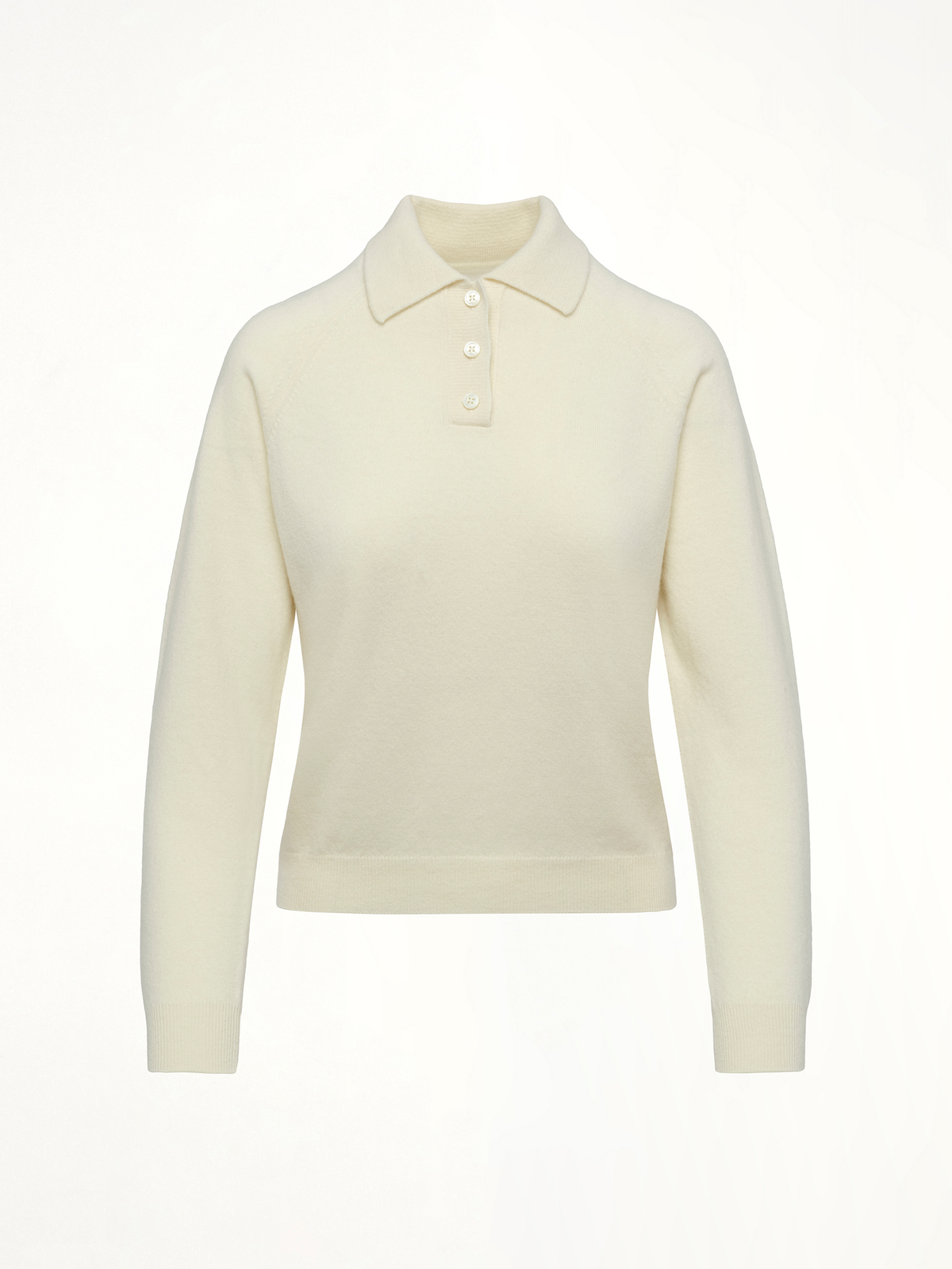 Wool Polo Shirt in Off White