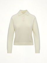 Wool Polo Shirt in Off White