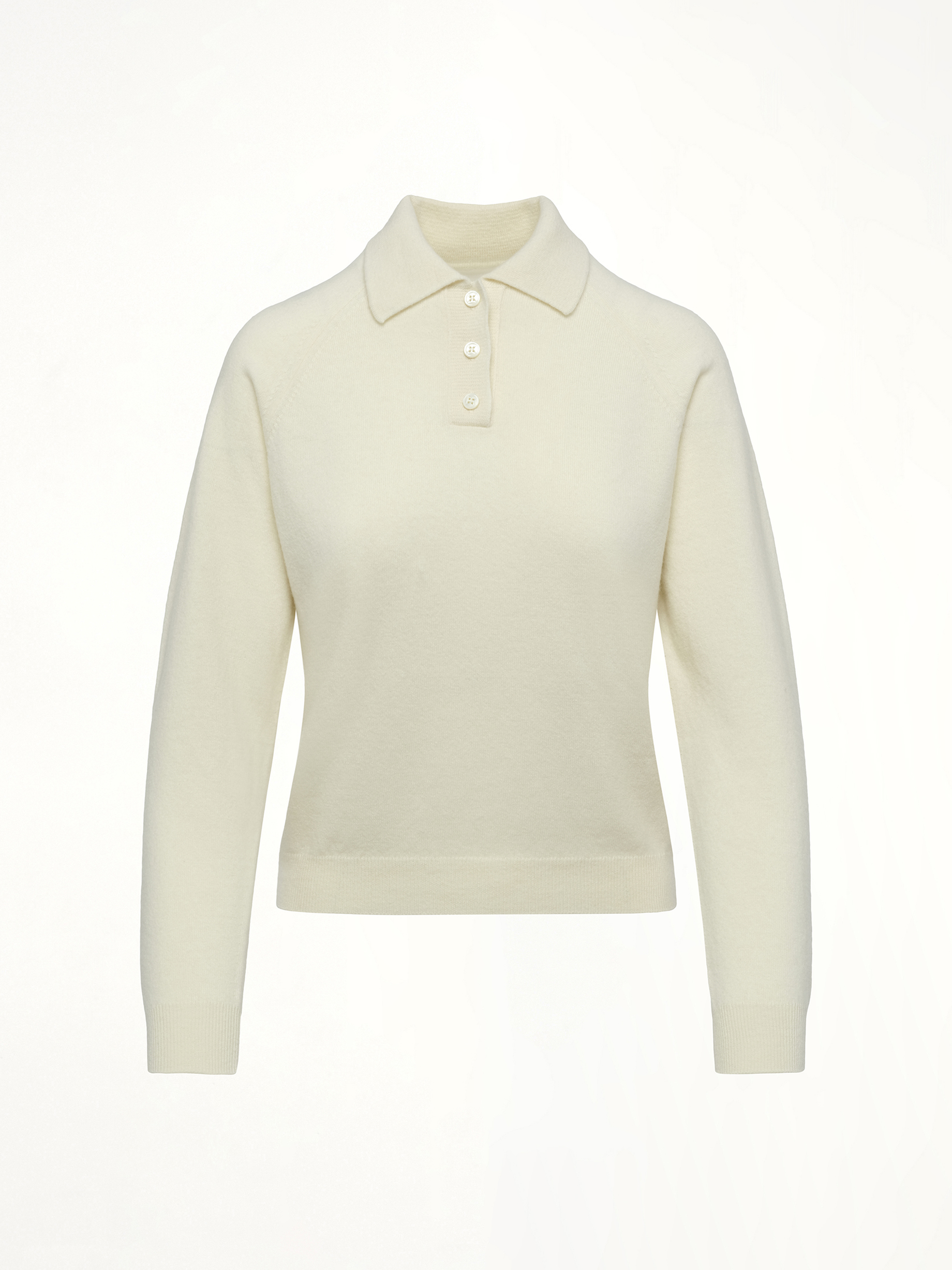 Wool Polo Shirt in Off White