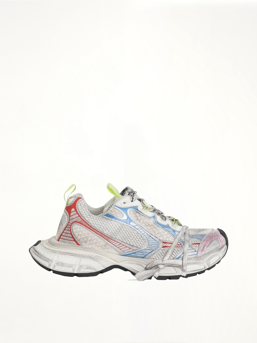 3XL Sneaker in White/Red/Blue Side View | BALENCIAGA
