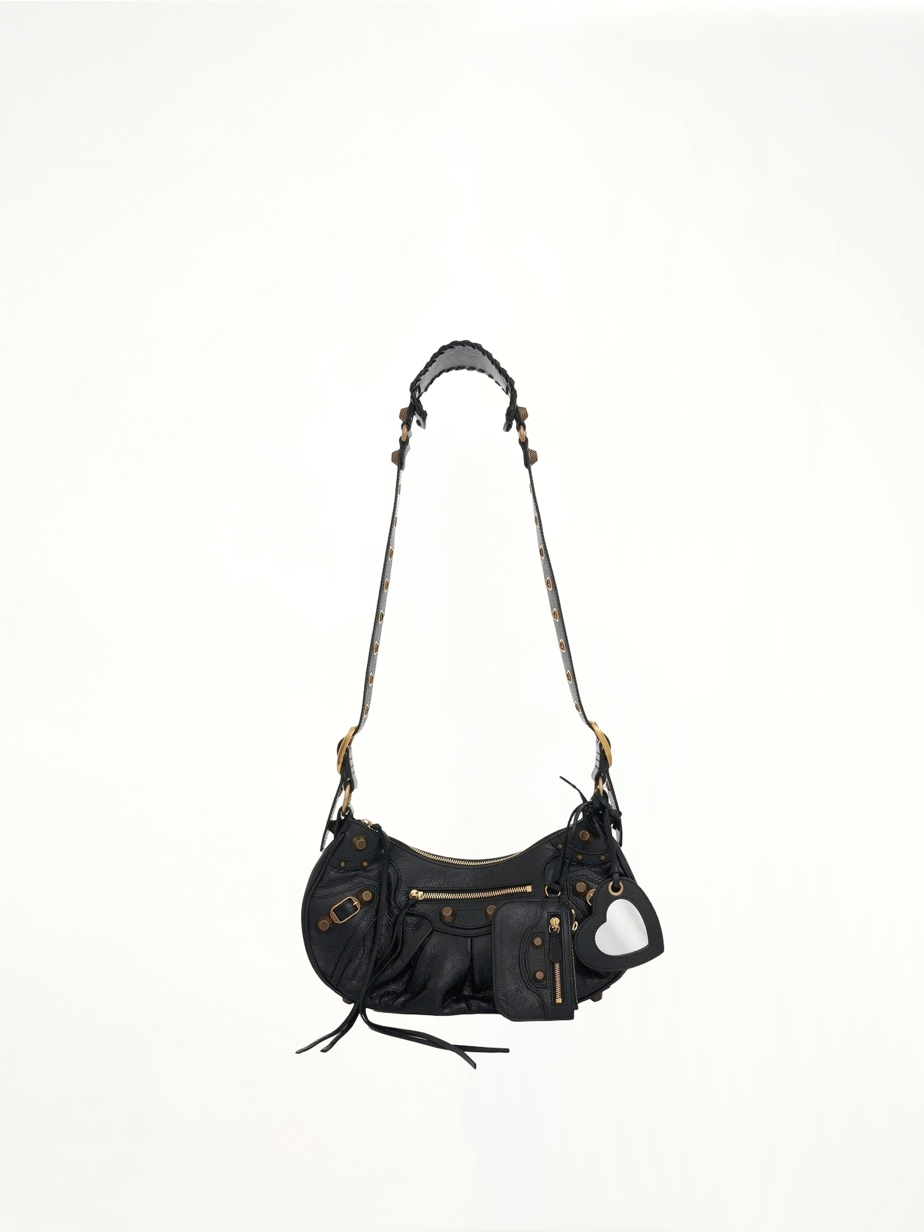 Le Cagole Small Shoulder Bag in Black/Gold