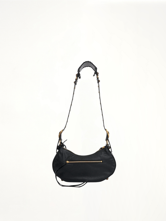 Le Cagole Small Shoulder Bag in Black/Gold
