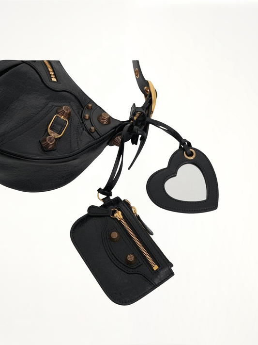 Le Cagole Small Shoulder Bag in Black/Gold