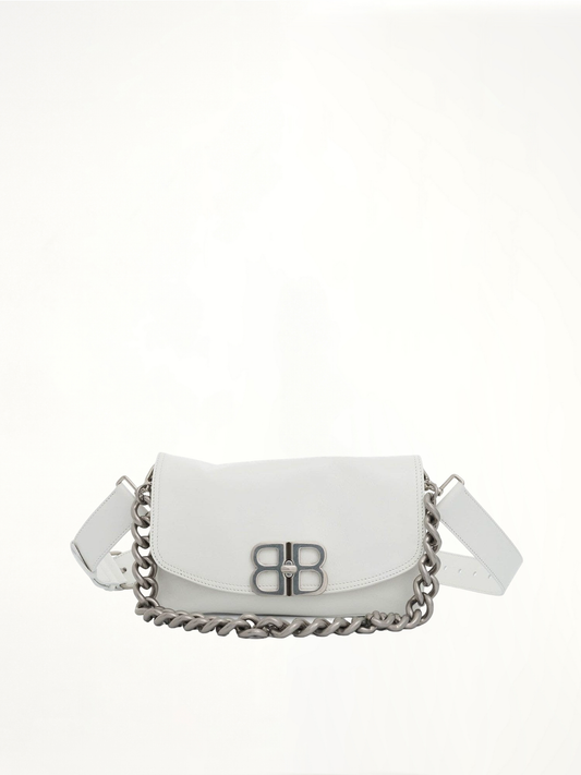 Small BB Soft Flap Bag in Optic White