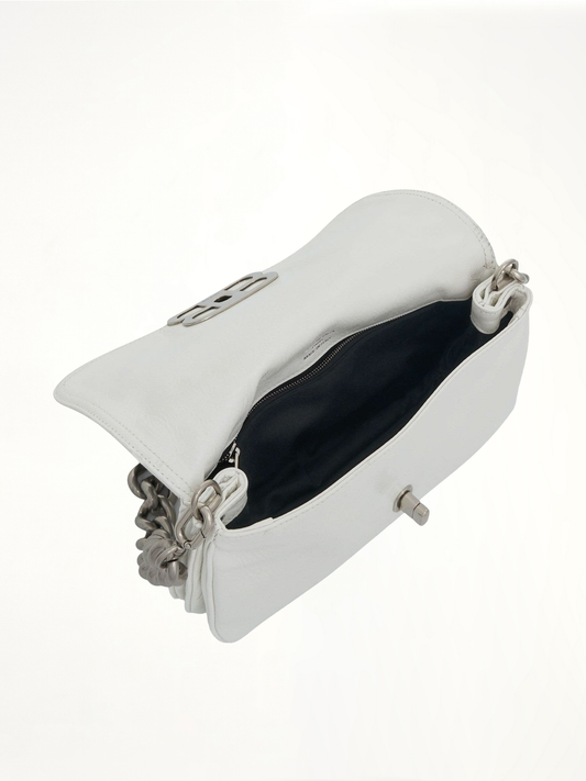 Small BB Soft Flap Bag in Optic White